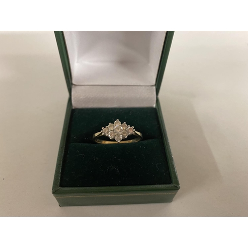 271 - 9ct Gold with Opaque CZ Ring, size Q-R