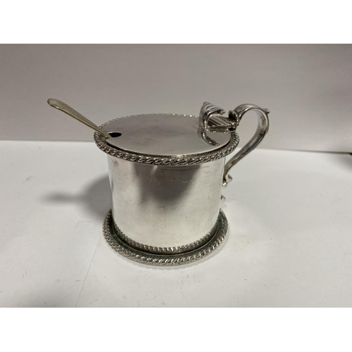 155 - Elkington Silver Plated Mustard Pot & Spoon - No Liner