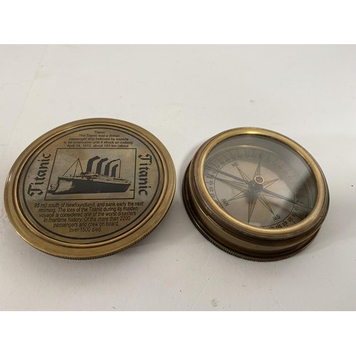 151 - Titanic Commemorative Compass, 6cm diameter