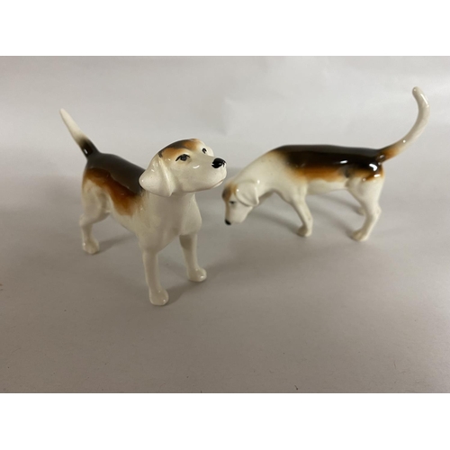 281 - 2 x Beswick Fox Hounds