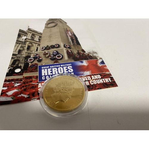 244 - 2010 The Lone Soldiers 'Heroes' Gold Plated Coin with Folder