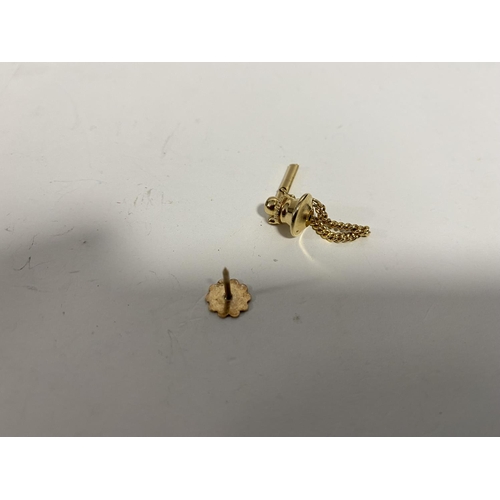 250 - 9ct Gold Tie Pin, stamped on Pin - not sure if back gold