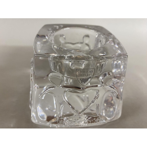 60 - Orrefors 6cm Crystal Votive / Candle Holder