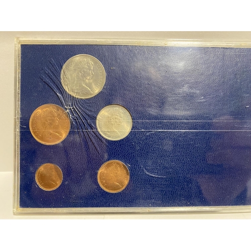 194 - Britain's First Decimal Coins in Perspex Cover, slight crack on reverse