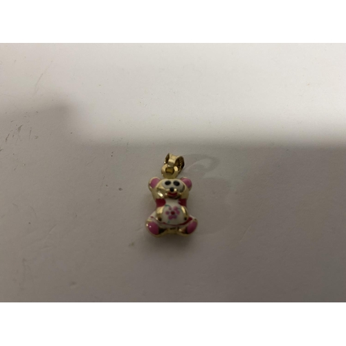 172 - 9ct Gold & Enamelled 'Teddy' Charm