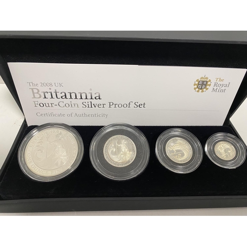 92 - 2008 Silver Proof Britannia 4-Coin Set