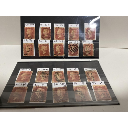 143 - 20 x Penny Red Stamps - Different Plates