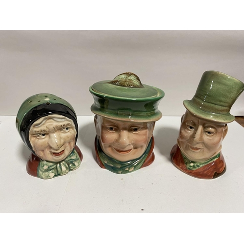 64 - Beswick Dickens Characters Cruet Set - Very Minor Grazing/Paint Loss