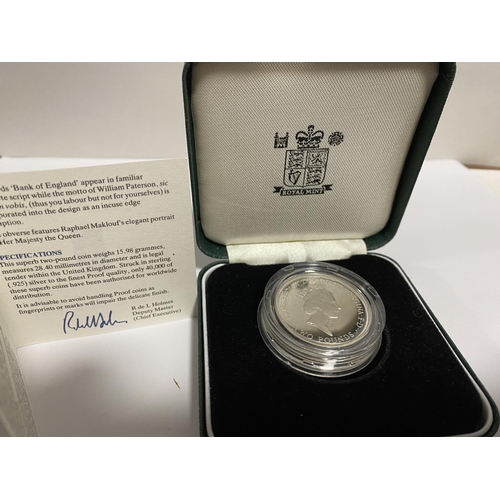 74 - 1994 Silver Proof £2 Coin - Commemorating The Tercentenary of the Bank of England with Box & Certifi... 