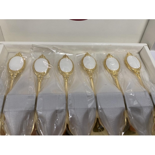 22 - Royal Albert Boxed Set of 6 Gold Plated Spoons