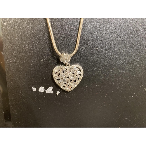 181 - 925 Silver Heart Pendant on 20