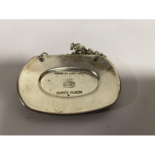 196 - Silver Plated Heavy Whisky Decanter Label