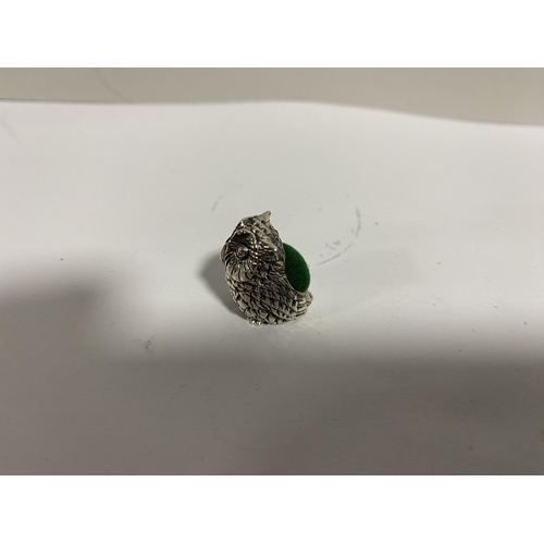 65 - Sterling Silver 'Owl' Pin Cushion