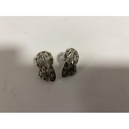 69 - Sterling Silver French Art Deco Style Earrings