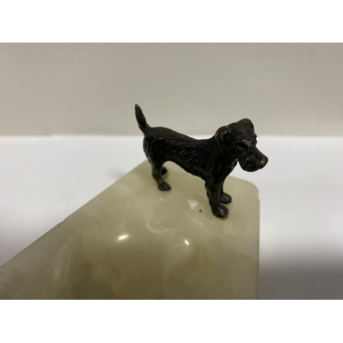 9 - Bronze Dog on Marble Ashtray, 3