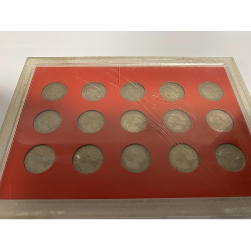 101 - QE11 Sixpence Set - 1953-67 in Perspex Holder (Holder has wear)