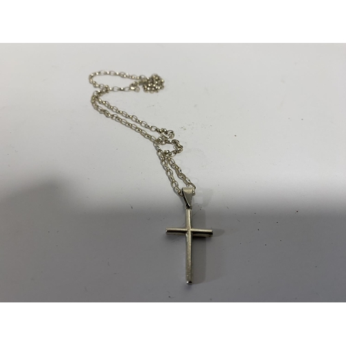 58 - Sterling Silver Cross Pendant on Sterling Silver Chain