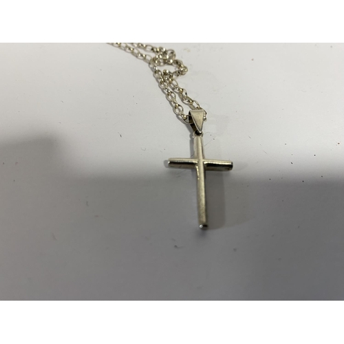 58 - Sterling Silver Cross Pendant on Sterling Silver Chain