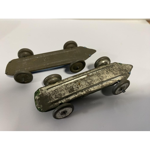 166 - 2 x Vintage Tin Plate Racing Cars, 4