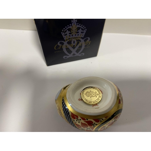 192 - Royal Crown Derby Country Mouse Paperweight, Gold Stopper, Boxed