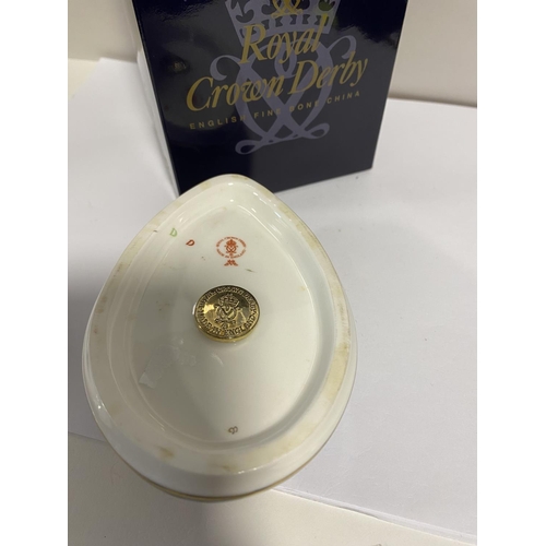 194 - Royal Crown Derby Paperweight - Millenium Bug, Gold Stopper, Boxed