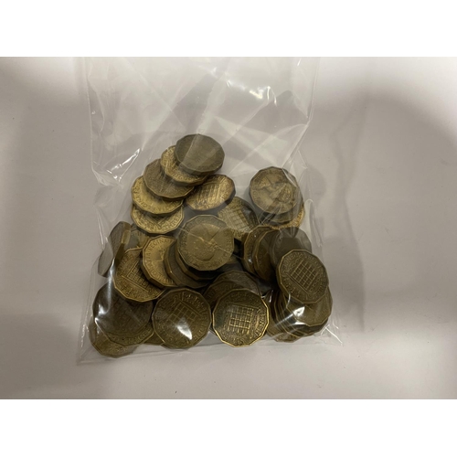 25 - Bag of 40 Elizabeth 11 Threepences (3d)