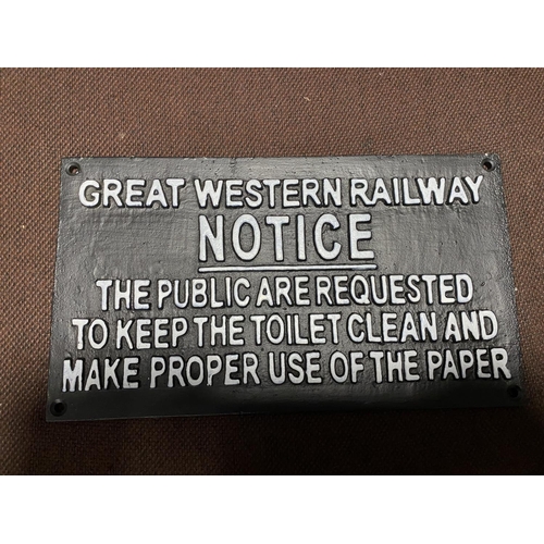 37 - Cast Metal - Great Western Railway (modern) 11 x 6