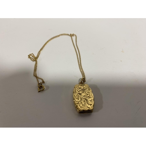 121 - 9ct Gold Locket on 9ct Gold Chain - 4.13g weight