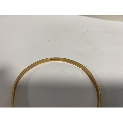 86 - 9ct Gold Bangle (metal Core), 6.1g weight