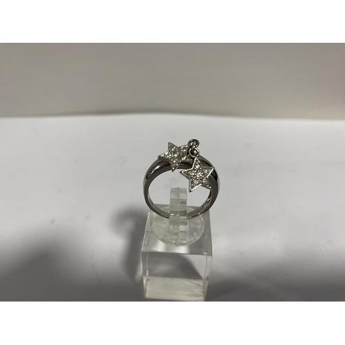 88 - 925 Silver Ring with CZ Stars