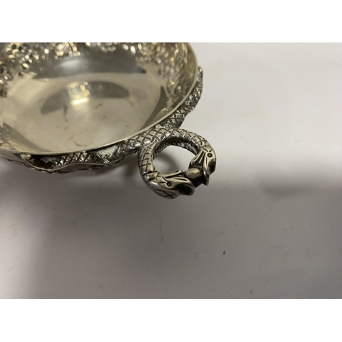 89 - Hallmarked Silver Snake Handled Bowl, London 1968, 94g weight