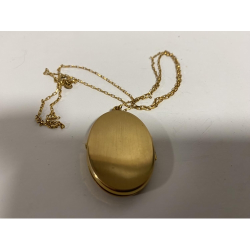 270 - 9ct Hallmarked Gold Locket on 9ct Hallmarked Gold Chain - 9.6g weight