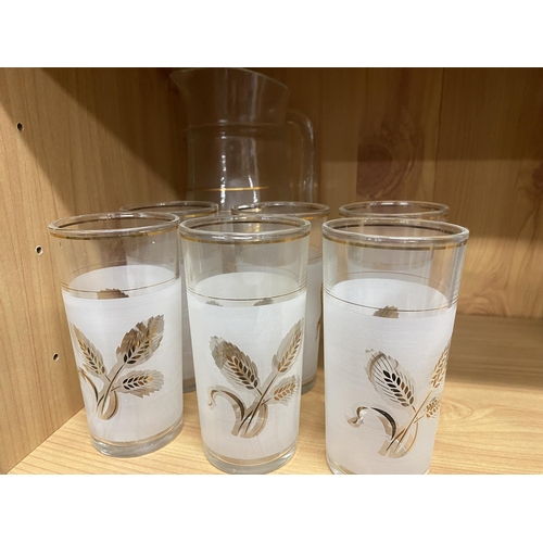 51 - Frosted/Clear Glass Lemonade Set