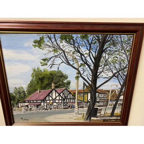 58 - Framed Oil - Landmark Pub in Canvey Island - 20 x 16