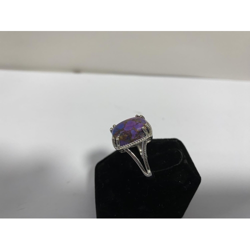 273 - 925 Silver Gold & Lavender Quartz Ring, size M-N