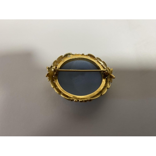 41 - Wedgwood Blue Jasper Brooch