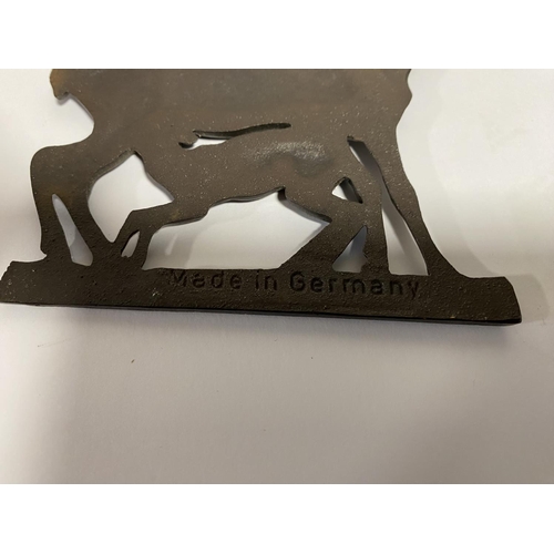 44 - German Bronze Metal 'Deer' Plaque, 6