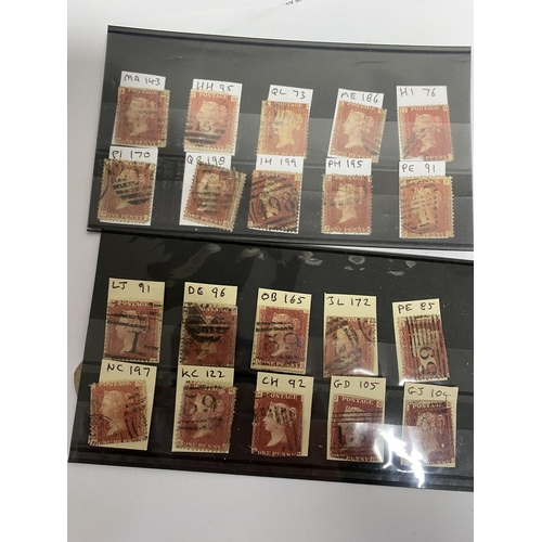 49 - 20 x Penny Red Stamps with Different Plate Numbers