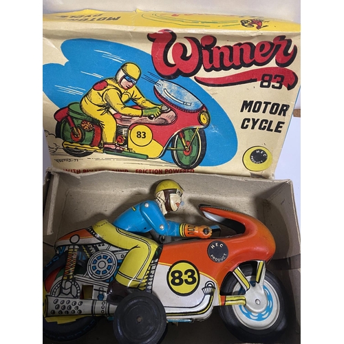 19 - Winner Vintage Friction Motor Cycle with Original Box