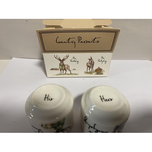 20 - His & Her Ladyship Stag & Doe Eggcups, Boxed, New