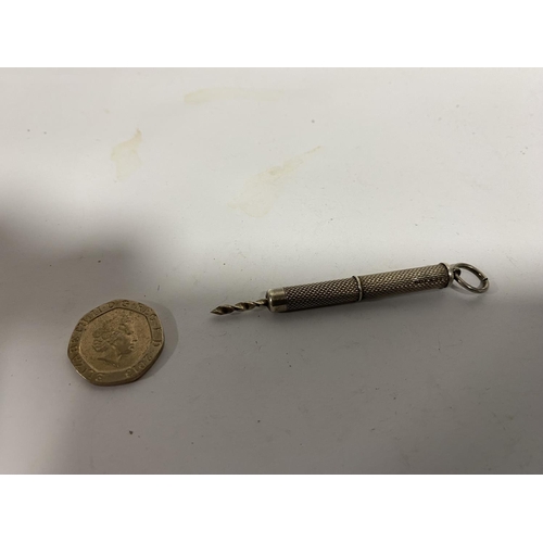 123 - Hallmarked Silver Cigar Piercer, Birmingham Marks