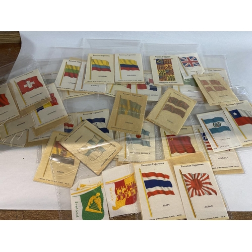 120 - Quantity of approx. 35 Kensitas Silk Cigarette Cards - Flags