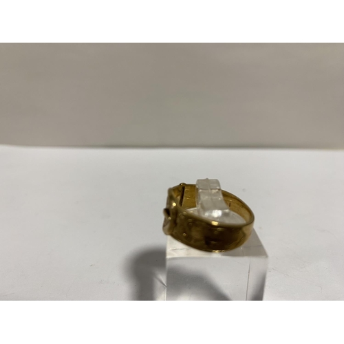 50 - 9ct Gold Hallmarked 'Buckle' Ring, size M, weight 3.6g