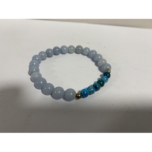 59 - Angelite & Apatite String Bracelet