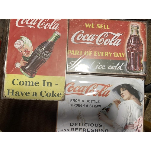 80 - 3 x Modern Tin Signs - Coca Cola 12 x 8