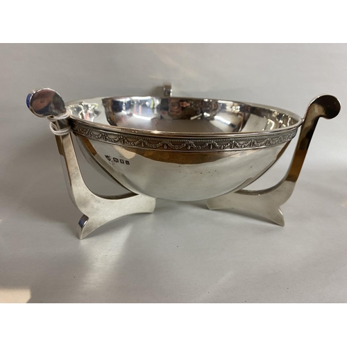 301 - Hallmarked Silver Art Deco London 1924 Bowl, 8.5