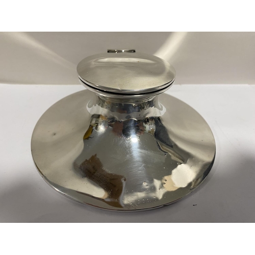 305 - Hallmarked Silver Capstan Inkwell, Birmingham 1905 by A Zimmerman, 510g weight, 3