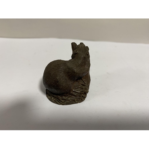 271 - Bronze Miniature Signed Beaver, 3cm