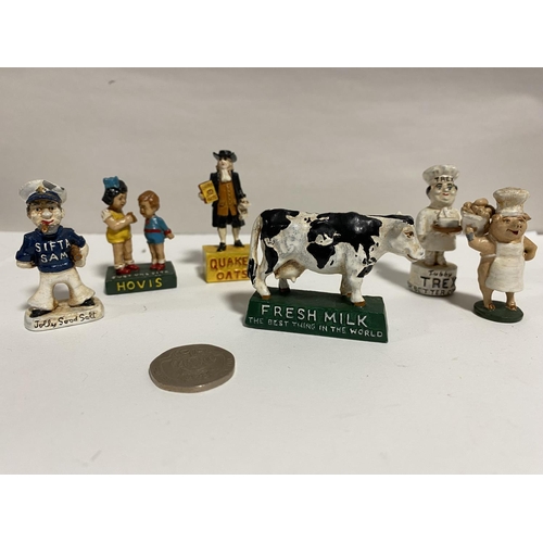 16 - 6 x Vintage & Rare Advertising Miniature Painted Lead Figures