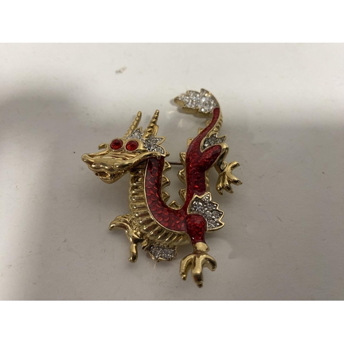 135 - Diamante 'Dragon' Brooch